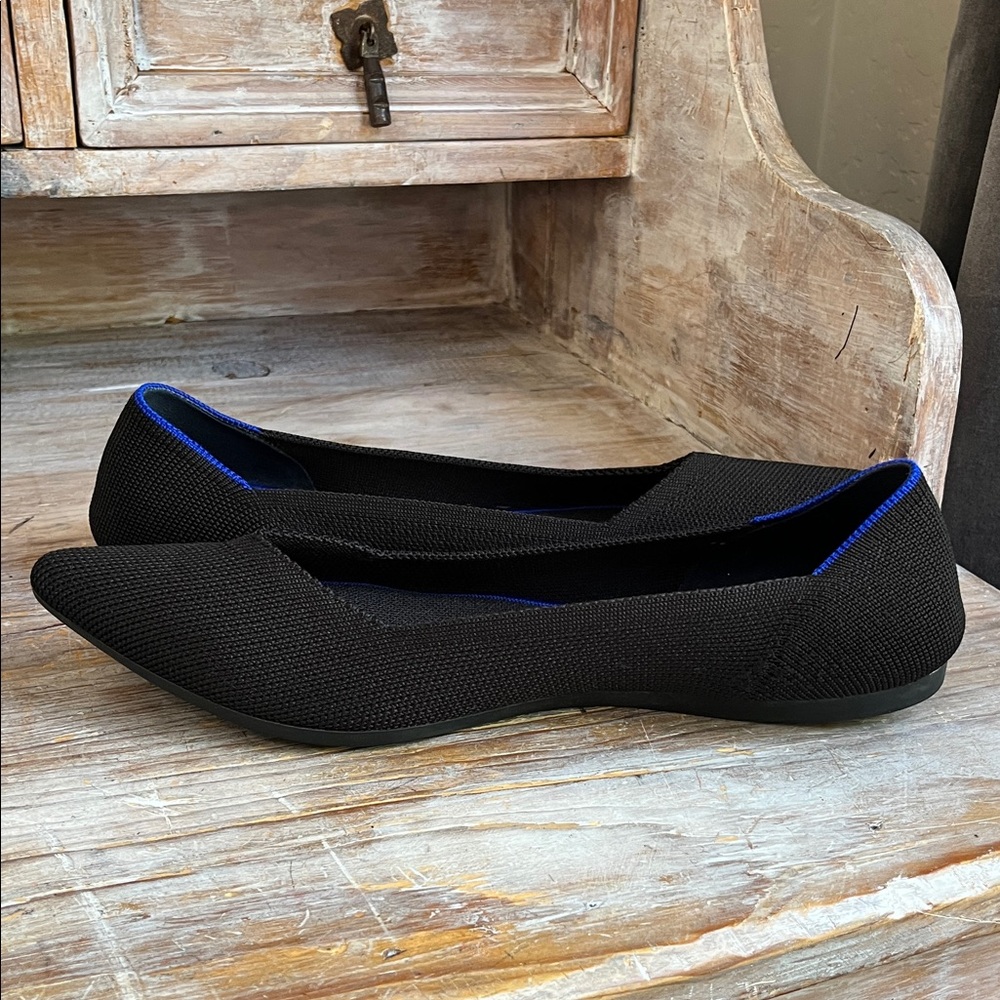 Rothy's The Point Black flats size 10 Pointy Toe Casual Neutral Business Casual - Picture 4 of 9